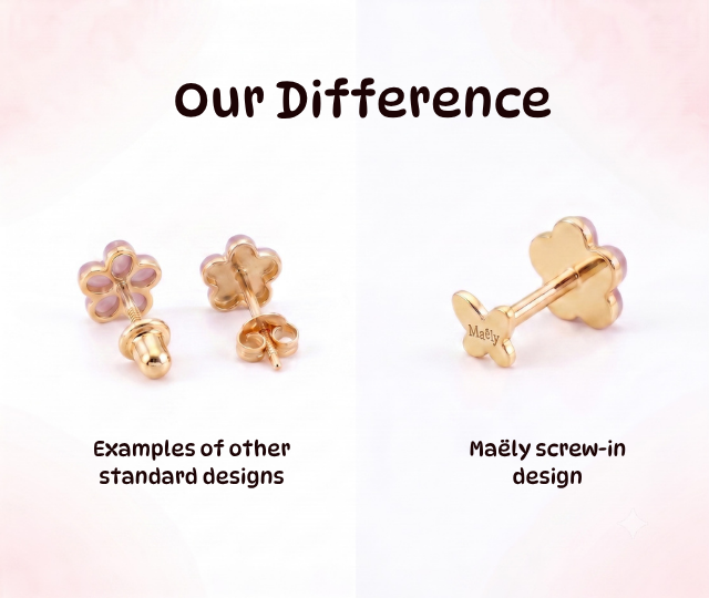 Notre différence : design screw-in Maëly vs boucles d'oreille standards
