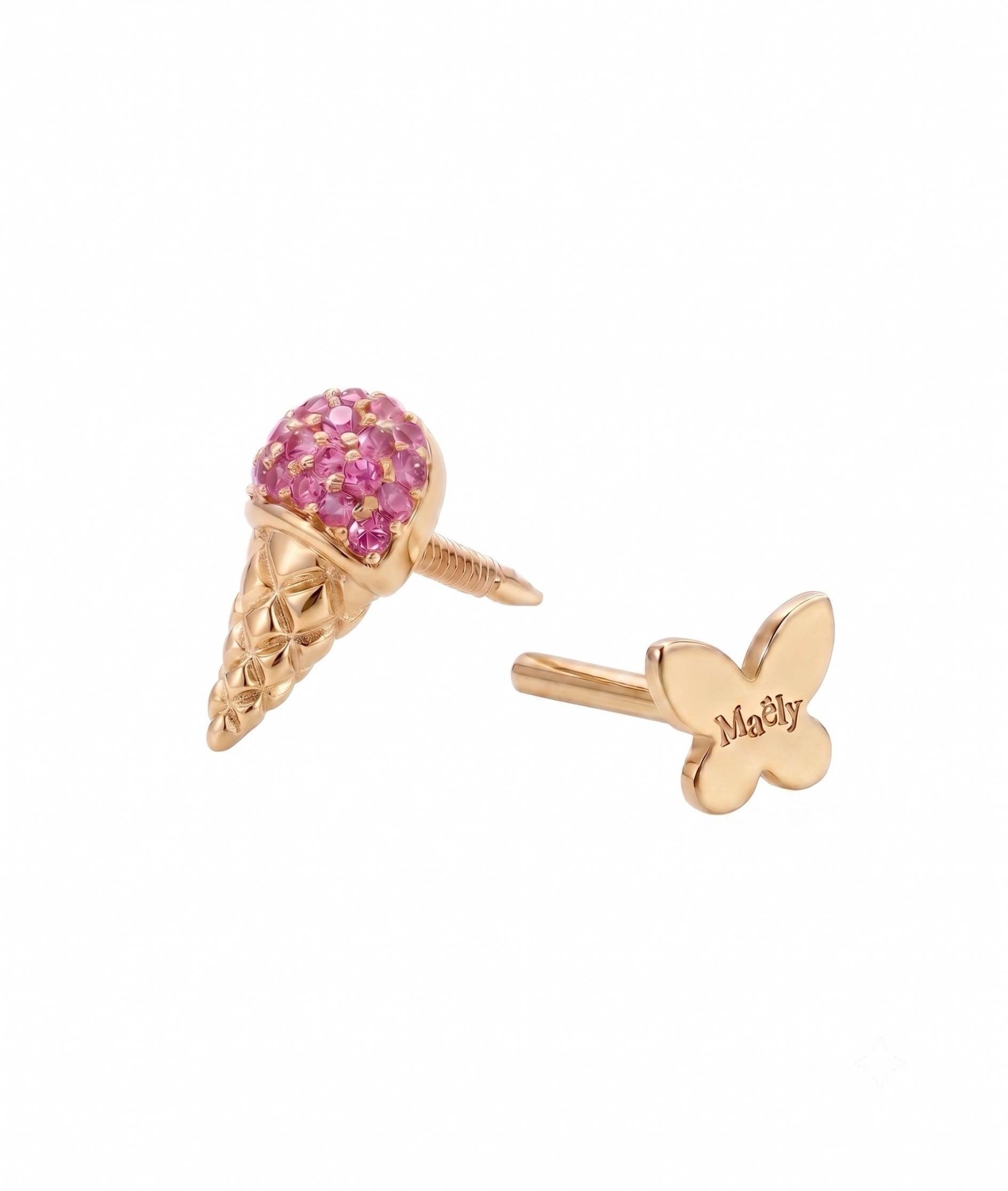 Boucle d'oreille glace — or 14k massif Maëly